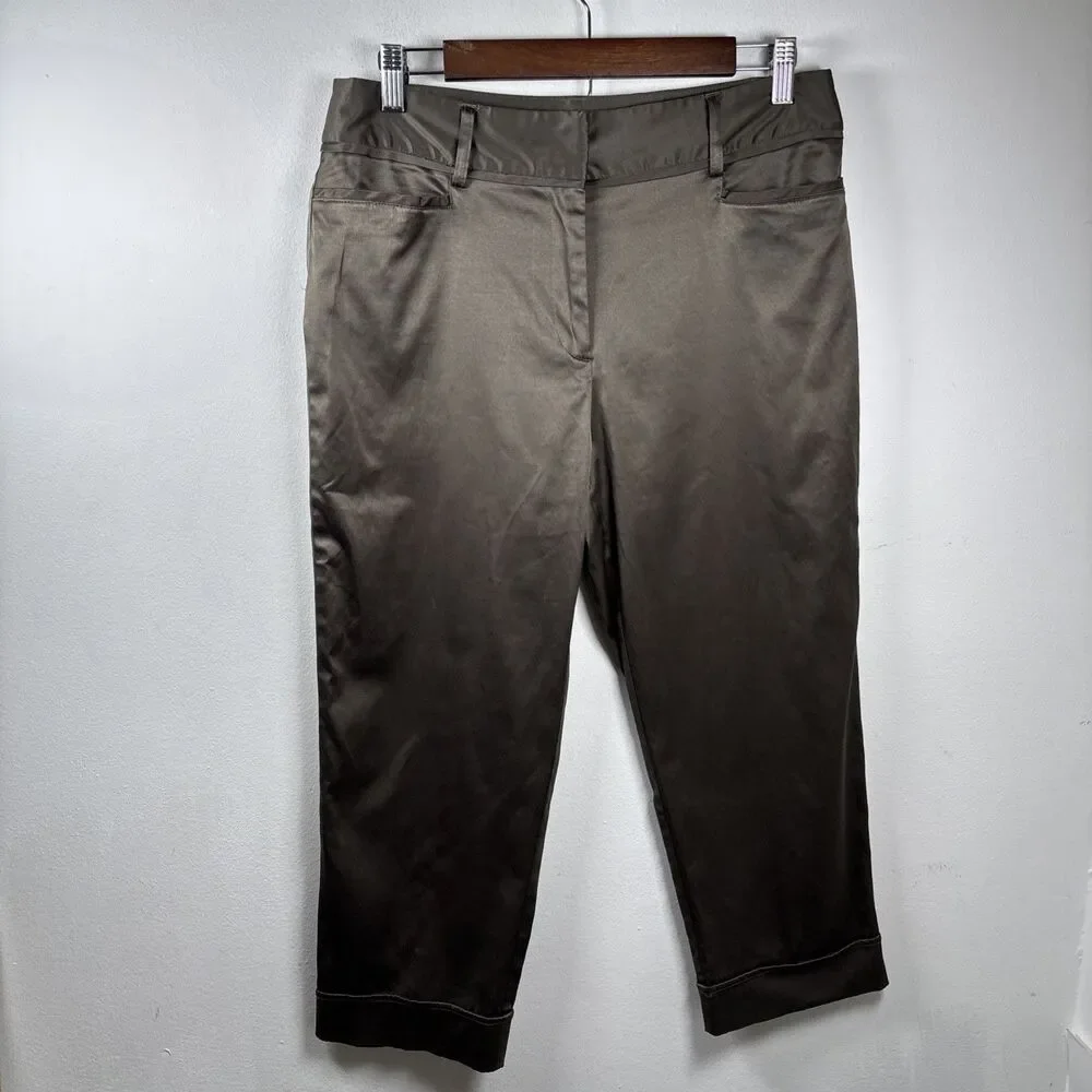 Ingredients Women’s Capri Pants Size 10 Taupe Gray Stretch Cuffed Career Casual
